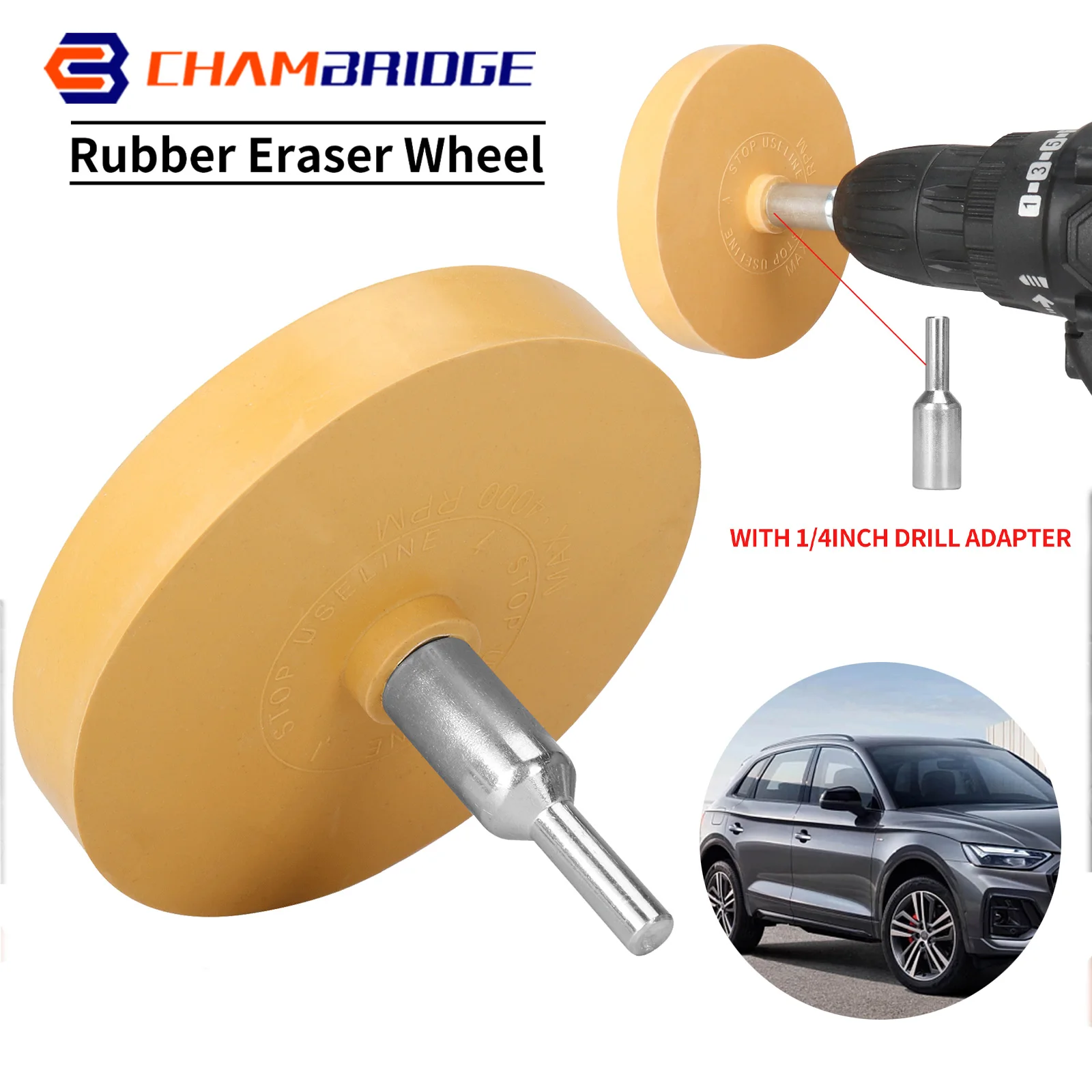 цена 3.5 Decal Remover Eraser Wheel 90mm Car Surface Glue Remover Rubber Wheel Universal Electric Drill Adapter Rotary Abrasives 1pc