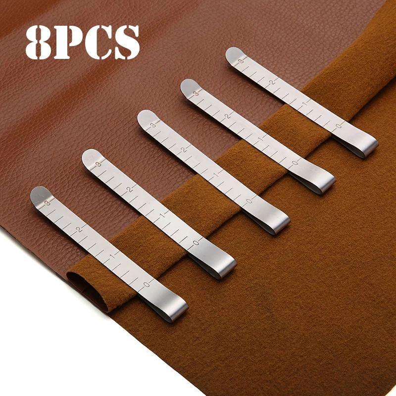 Metal Clamp Clips 4/8pcs Metal Sewing Crimping Clip Stainless Steel Ruler Measurement Clips Wrapping Clothes Curtain Skirts Hand Sewing