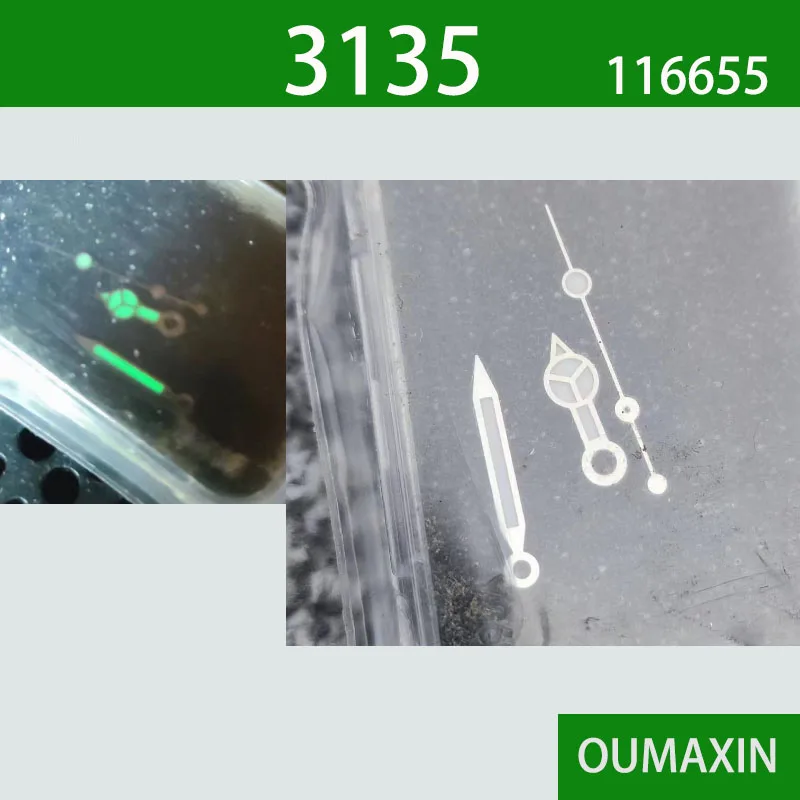 Gli Accessori Per Il Movimento Dell'Orologio Sono Adatti Per Lancette Dell'Orologio 3135, Lancette Di Seconda Mano, Tre Mani, 116655 Lancette Verdi Lu