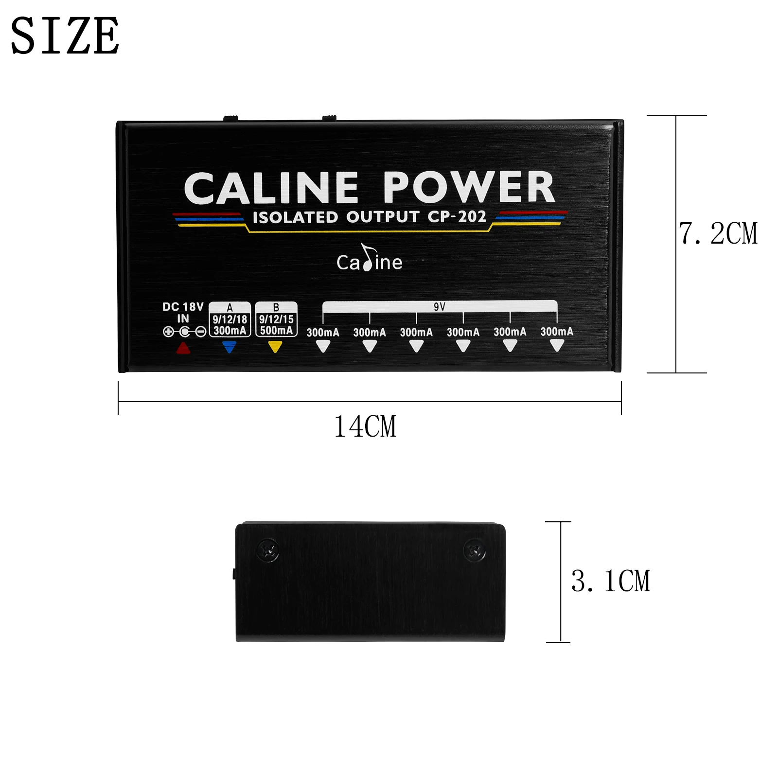 Guitar Effect Pedal Caline Guitar Pedal DC 9V/12V/15V/18V Power Supply 36W 8 Truly Isolated Outputs CP-202 Adapter Parts