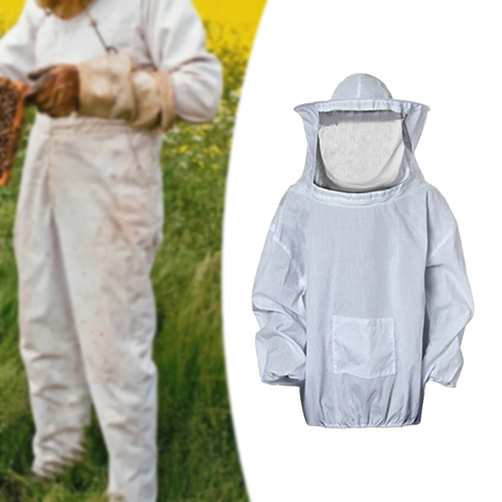 Professional Bee Suit Beekeeping Jacket Beekeeper Suit with Pocket Beekeeper Equipment for Men Women with Hat