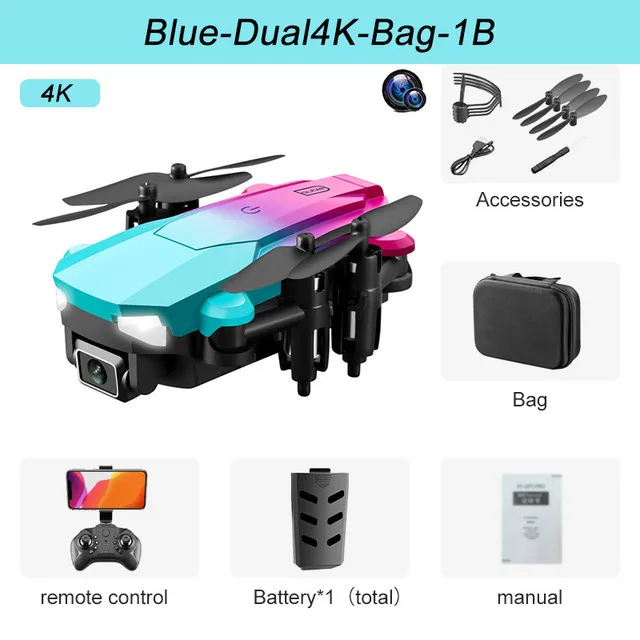 RC Helicopters KK9 Mini Drone 4K HD Dual Camera WIFI FPV Function Altitude Hold With Obstacle Avoidance RC Helicopt Quadcopter Toy toy helicopter RC Helicopters