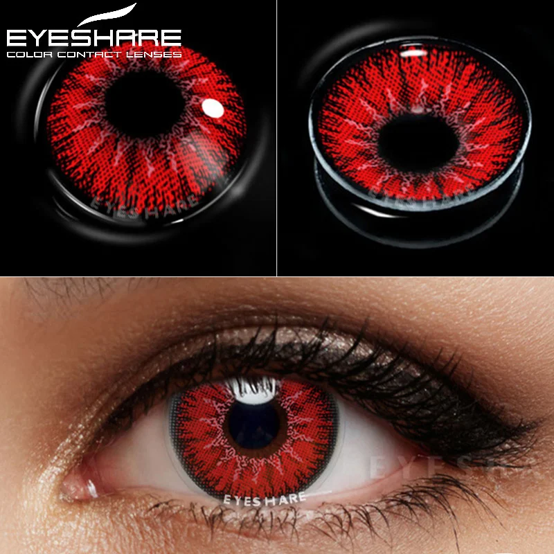 Vibrant Colored Contact Lenses for Cosplay and Beauty - Yellow, Red, Blue, and Green Options