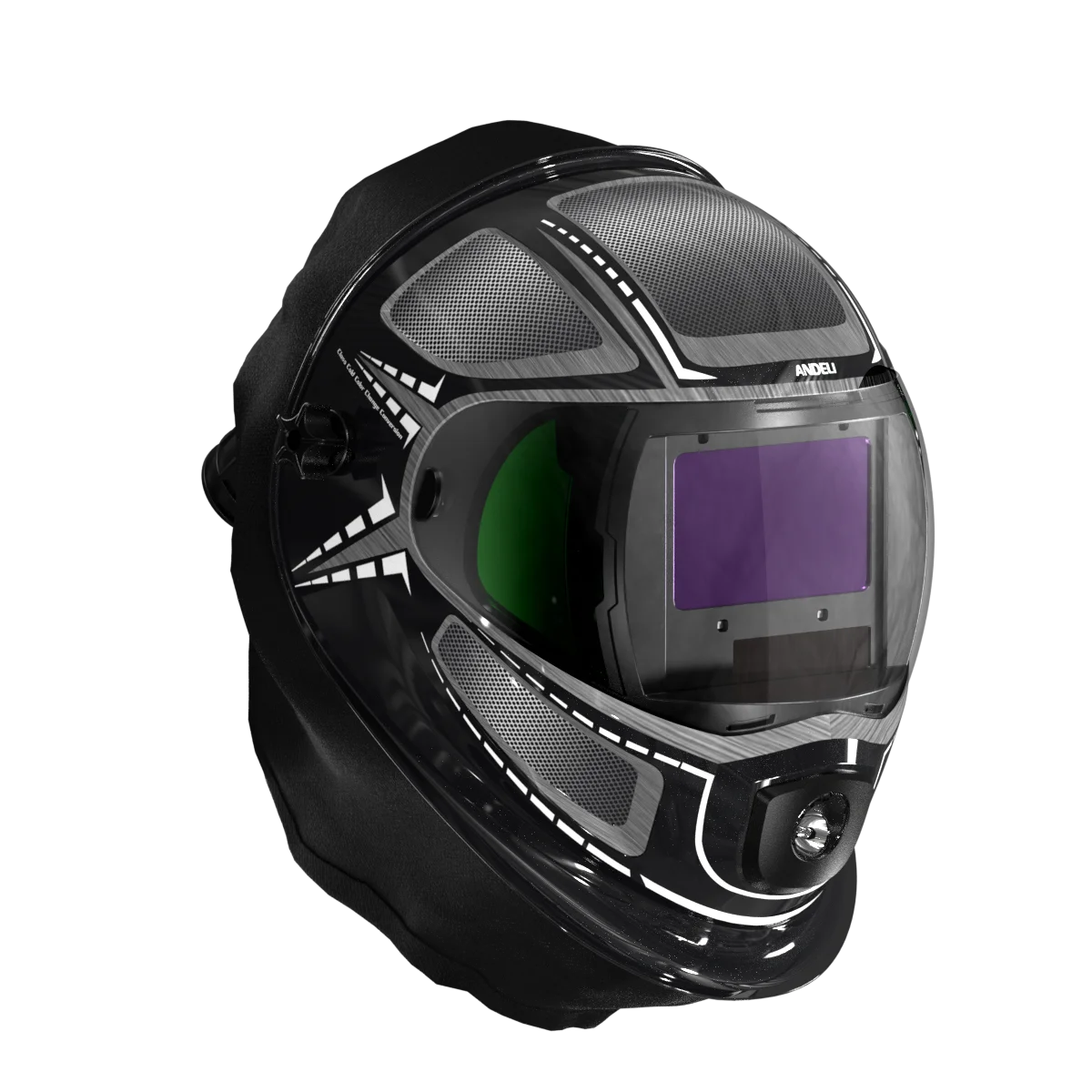 ANDELI Welding Helmet with Light,Panoramic 180&deg; Large Viewing Powered Air Purifying Respirator Auto Darkening Welding Helmet