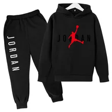 Conjunto de ropa deportiva con capucha para niño y niña, traje de algodón para niño y niña de 4 a 14 años, ropa de dos piezas, novedad de Primavera de 2022