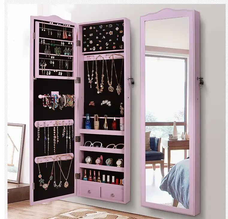 

European Style Dressing Receives Wall Hanging Fitting Dormitory Whole Body Mirror Jewelry Cupboard Cloakr