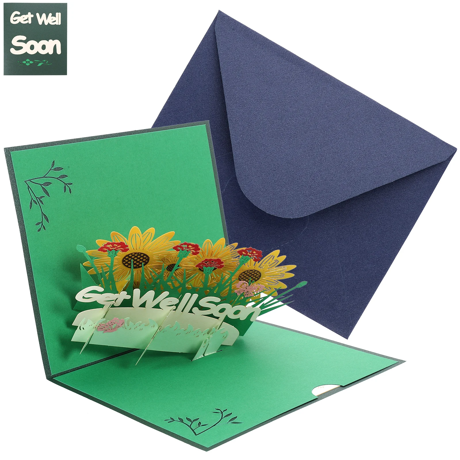 Three Dimensional Get Well Soon 3D Greeting Cards Paper Gift Cards Blessing Decorative Business