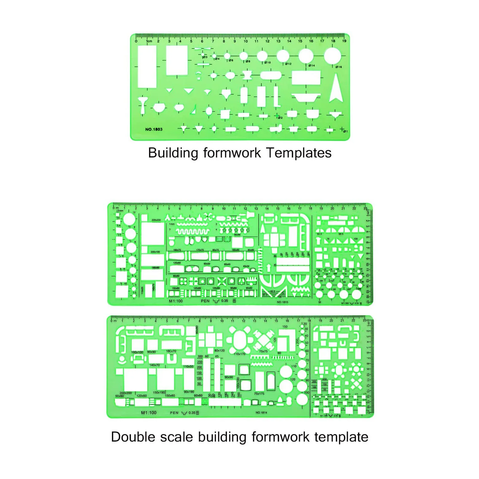 Architect Rulers Multi Purpose Drawing Template Geometric Mold Drawing Tool for Building Formwork Drawings Templates 6 Pcs