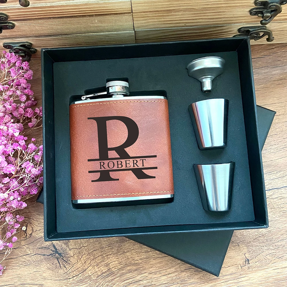 Personalised Engraved Hip Flask Custom 6oz Hipflask Wedding Gift Idea