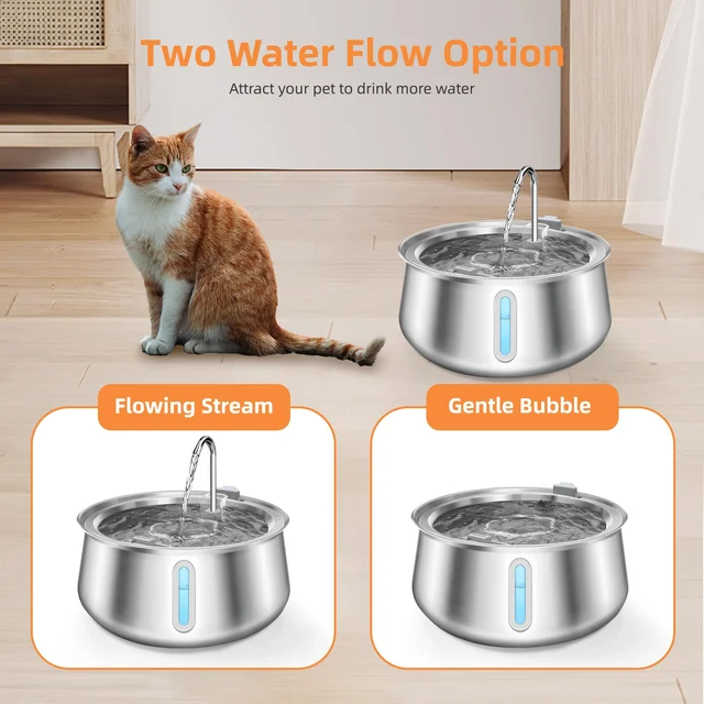 4L Stainless Dog Automatic Water Fountain Pet Water Fountain Multi-filter Cat Fountain Small and Medium Dog Water Feeder 3