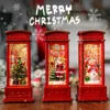 Christmas Phone Booth Decoration with Santa Claus, Snowman & Tree - Red With Light 1