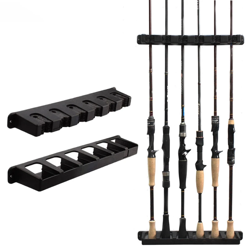 Fishing Rod Holders 6 Rod Rack Vertical Pole Holder Wall Mount Modular