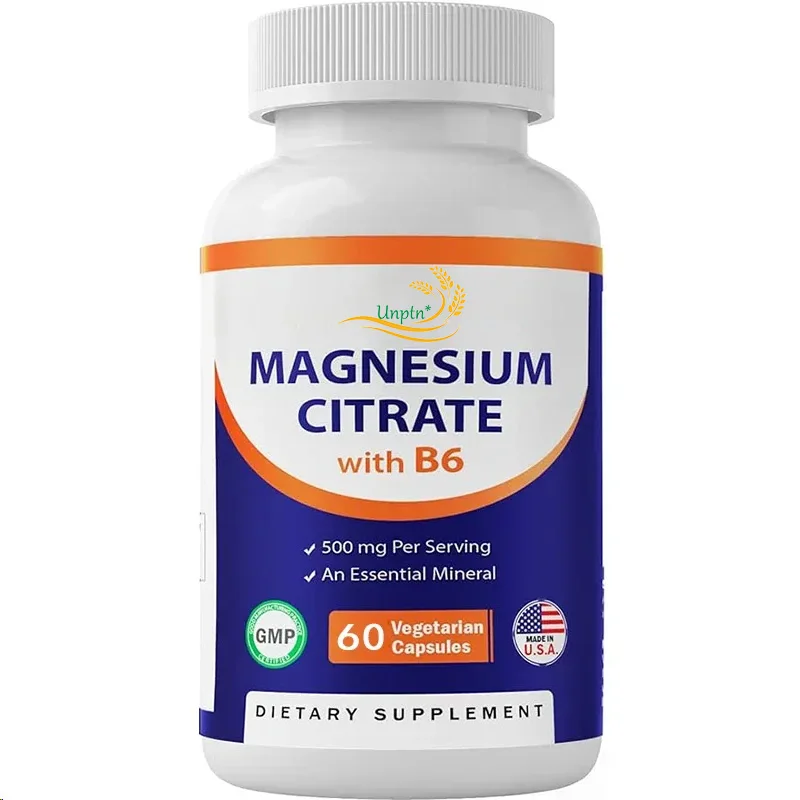 Vitamin Magnesium Citrate 500mg Per Serving-Add B6 For Maximum Absorption -60 Capsules