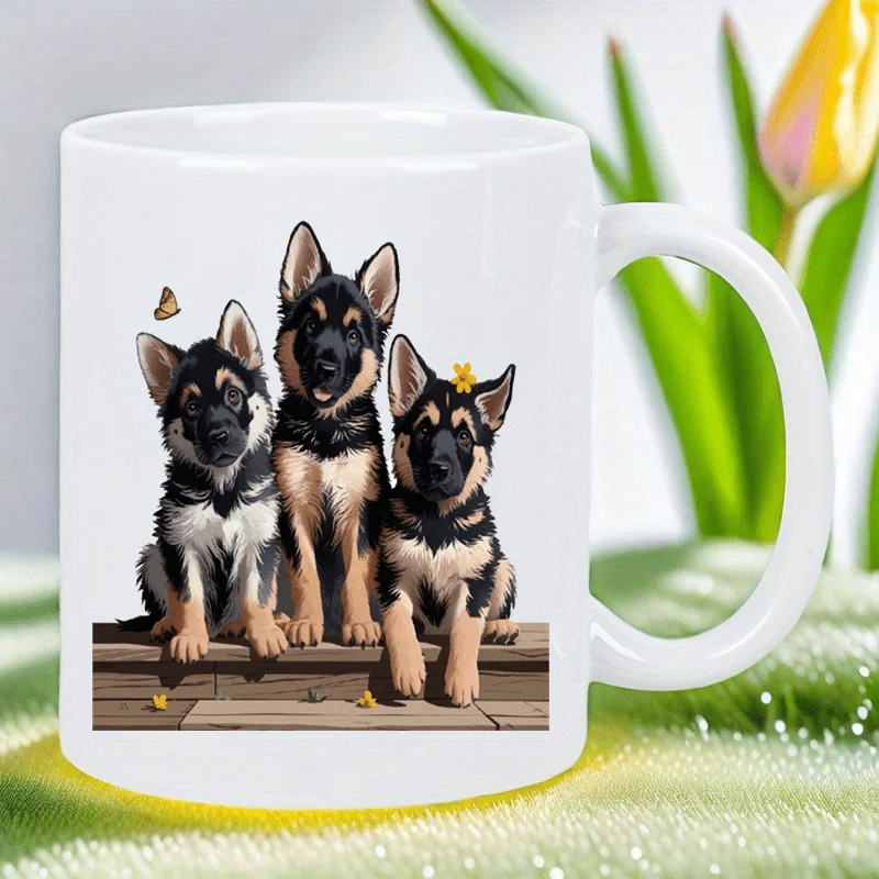 Tasse mit Schäferhundwelpen – Niedlicher Kaffeebecher mit drei entzückenden Hunden, robuste Keramiktasse für Heißgetränke, ideales Geschenk für Hunde_voghion.com