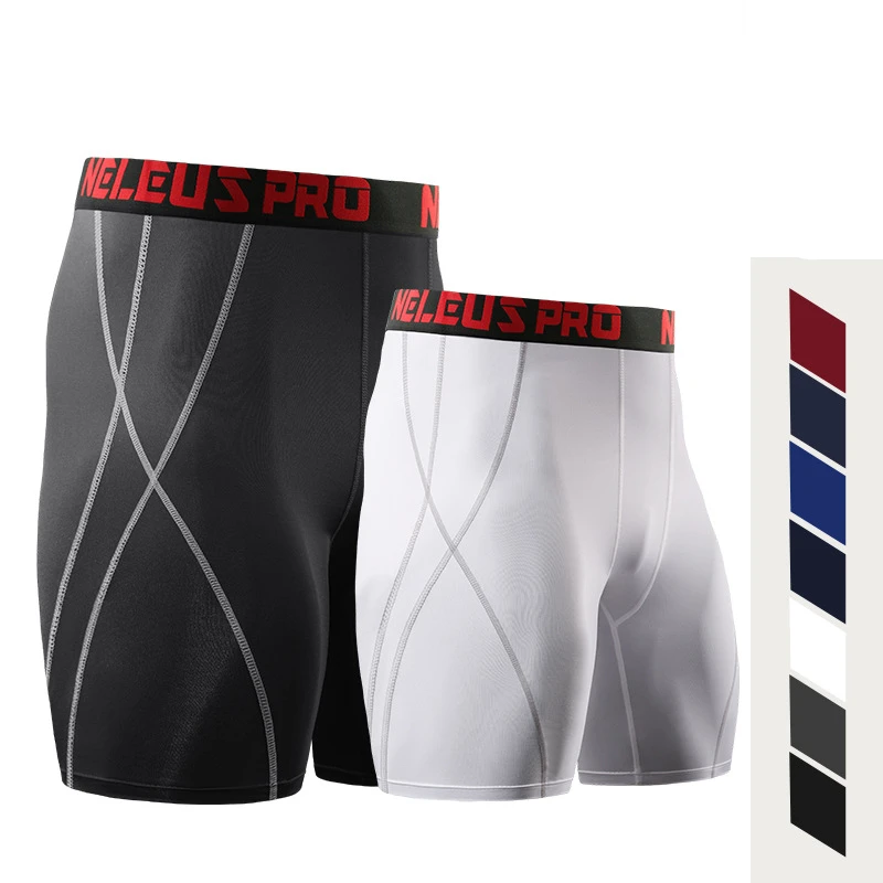 Men Running Sports Tight Shorts Fitness Jogging Gym Basketball Training Bottom Pants Quick-drying M L XL 2XL 3XL