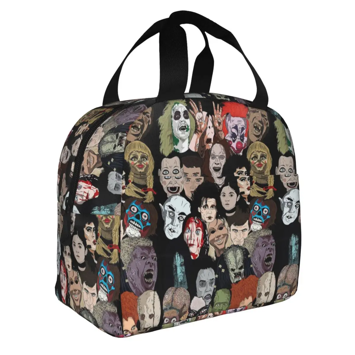

Horror Movie Insulated Lunch Bags Cooler Bag Scream Team Zombie Brid Halloween Leakproof Tote Lunch Box Bento Pouch Beach Picnic