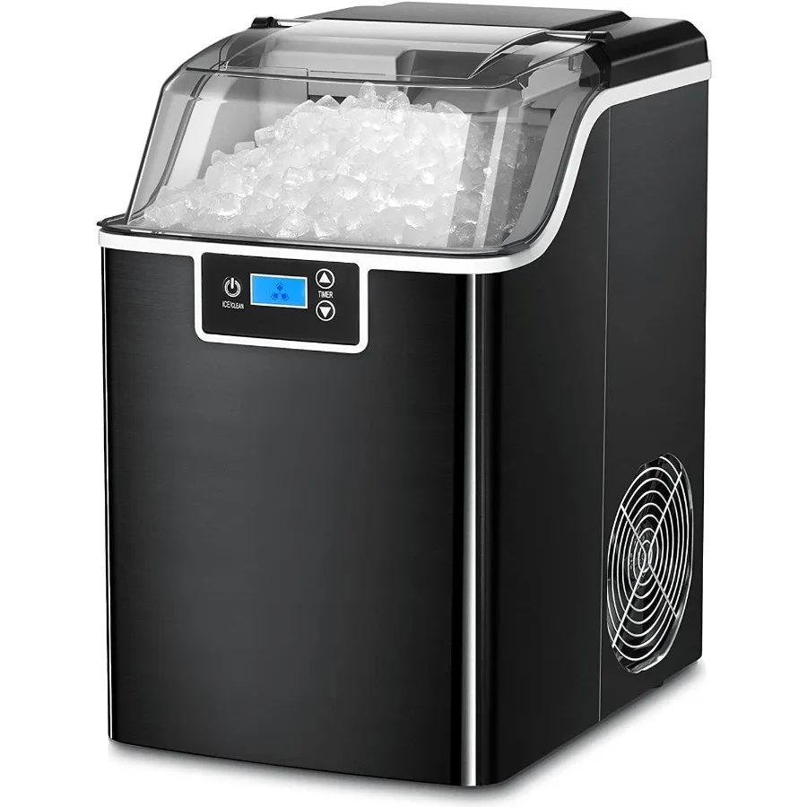 Countertop Nugget Ice Maker with SelfCleaning Function for Home and Office Use Produces Chewable Pellet Ice and Crushed up