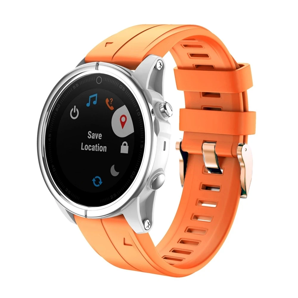 Rose Gold Buckle Silicone Wristband Replacement Strap - 20mm Smartwatch Bracelet