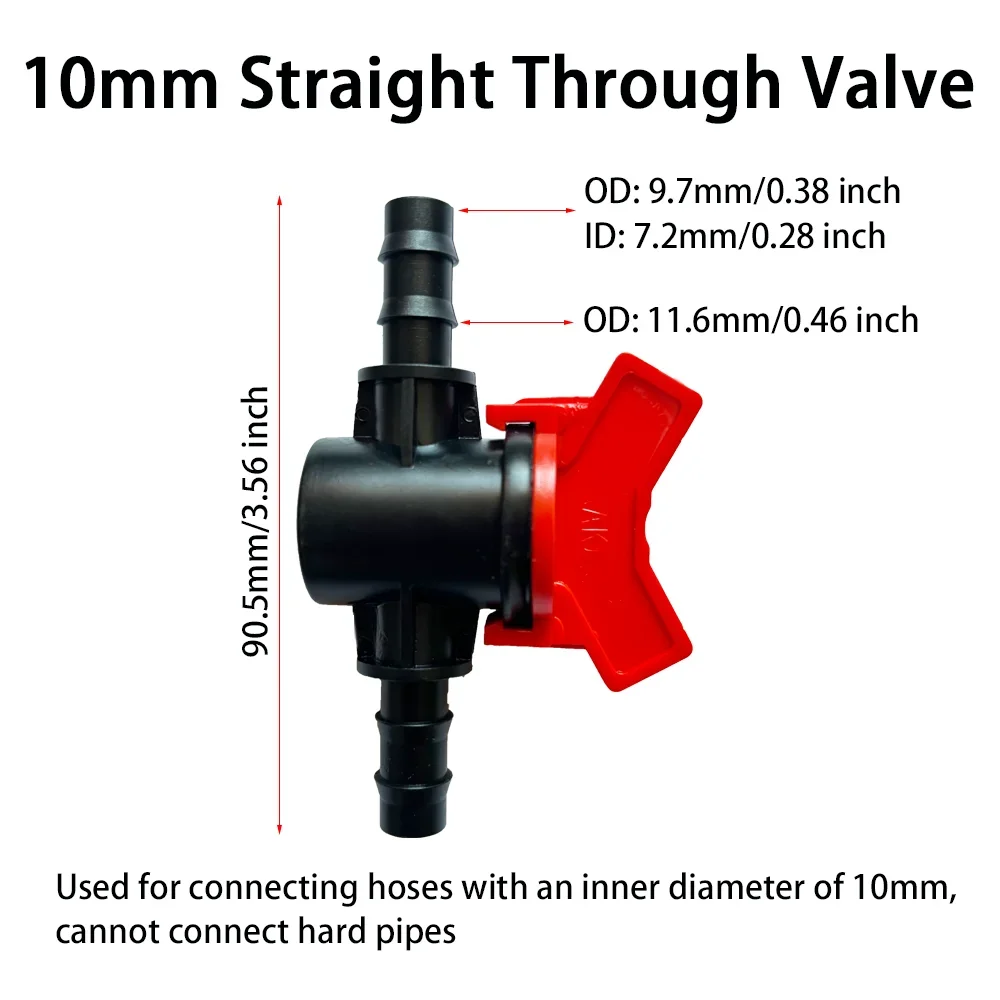 2Pcs barbed ball valve plastic pagoda straight through shut-off switch hose connector for irrigation aquarium garden