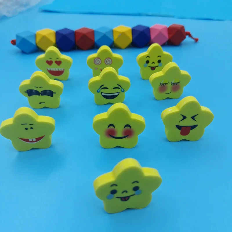 

30 Pcs Cartoon Star Shape Erasers 30mm Rubber Pencil Eraser for Primary Kids School Student Award Erasers Office Stationery
