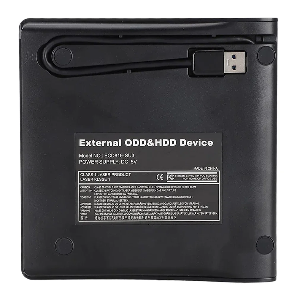 Drive Enclosure 5Gbps 12.7mm USB 3.0 SATA External DVD CD-ROM RW Player Optical Drive Enclosure Case for Laptop Desktop