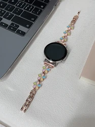 Floral Design Bracelet Link Strap - 20mm, 22mm, 18mm, Adjustable Sport Band in Various Sizes - 6 classic 43mm 47mm (Rose gold colorful)