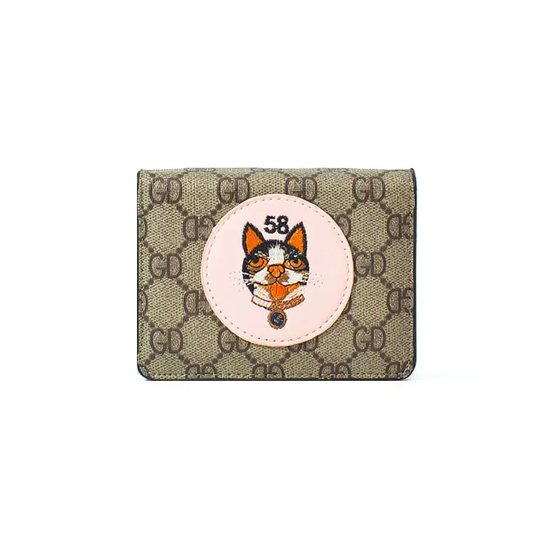 

Новый кошелек для девушек студенток Корейская версия Модный женский короткий милый мультяшный кошелек с вышивкой многофункциональный кошелек для монет