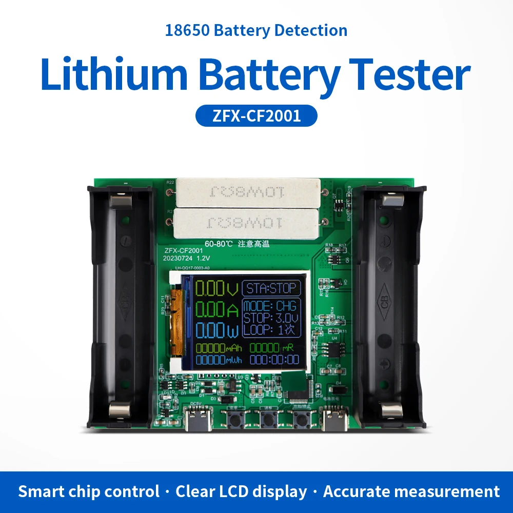 Type-C Battery Capacity Tester MAh MWh Lithium Battery LCD Display Digital Power Detector Module 18650 Tester