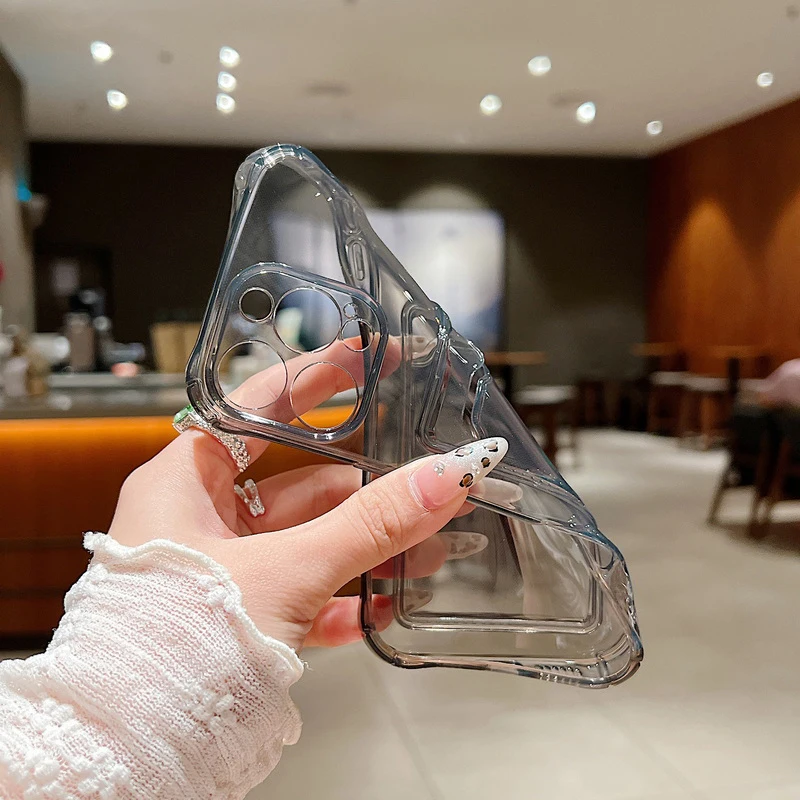 Airplane Design Clear TPU Card Holder Phone Case - Soft Silicone Cover