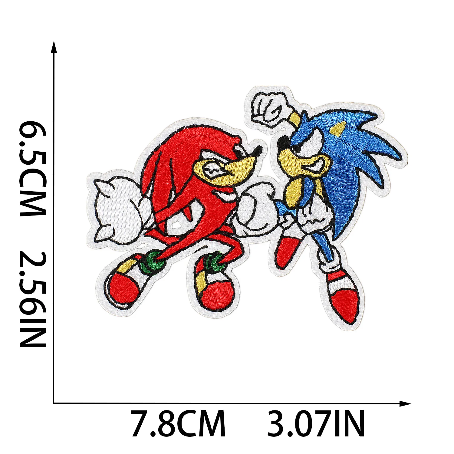thumbnail image 1 of Pegatina de tela con diseño de Sonic The Hedgehog para hacer tú mismo, parche bordado con diseño de dibujos animados, pegatinas multifuncionales para ropa, 1 of 5