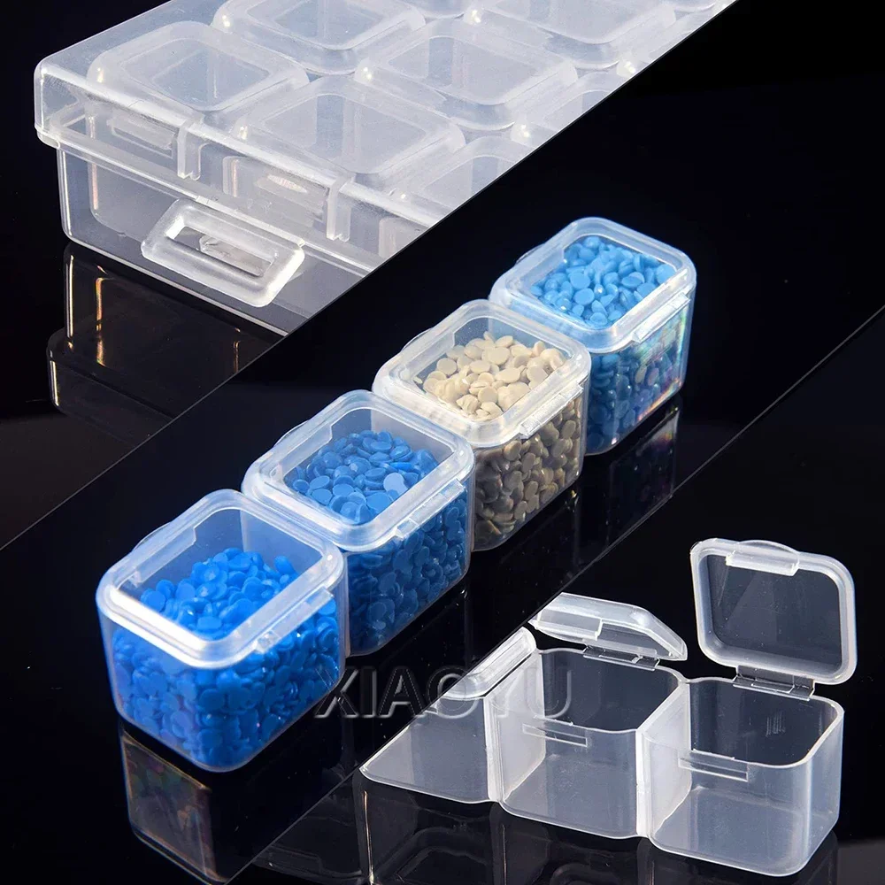 Transparent Plastic Storage Box diamond painting accessories 28/56 Slot Diamond Painting Accessories Tool Nail Rhinestone Bead Storage jewelry organizer