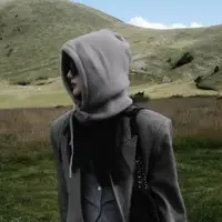 Women Winter One-Piece Beanie Hats Knit Balaclavas Neck Warmer Scarf Outdoor Women's Head Hood Bonnet Ear Protection Beanies Cap 3