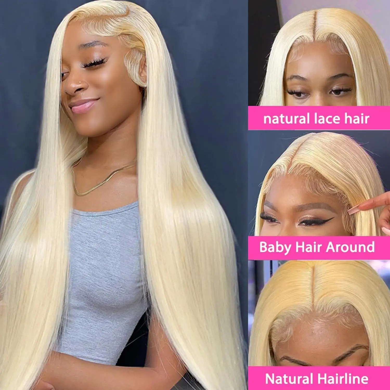 

613 HD Lace Frontal Wig 13X4 Straight Human Hair Wig Blonde 613 Lace Front Wigs For Women Pre Plucked With Baby Hair 180 Density