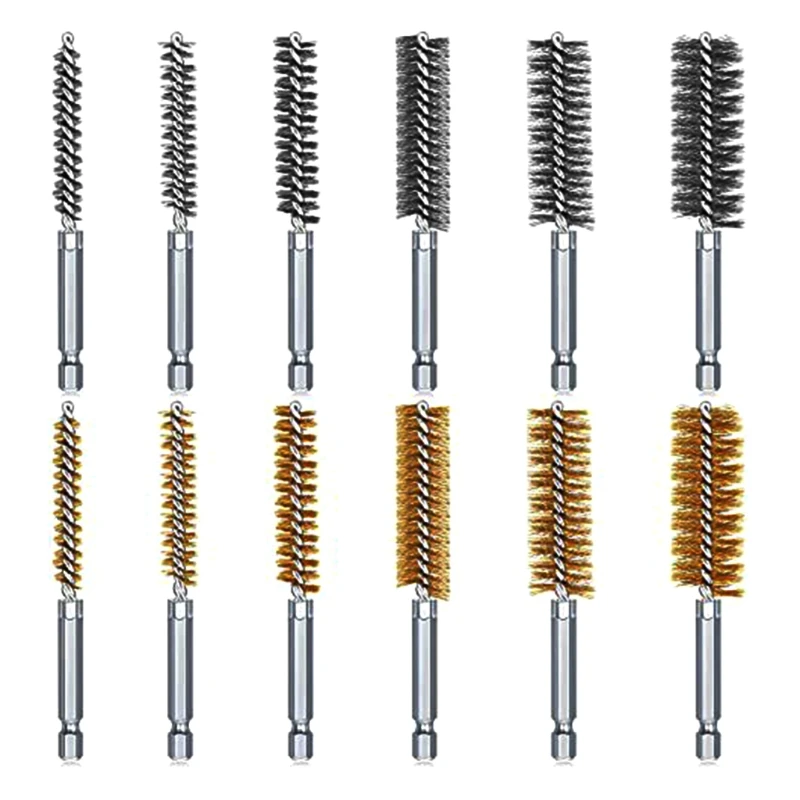 

12Pieces Cleaning Brush for Power Drill Impact Driver with Different Size for Cleaning Steel Parts,Machinery,Metal Parts