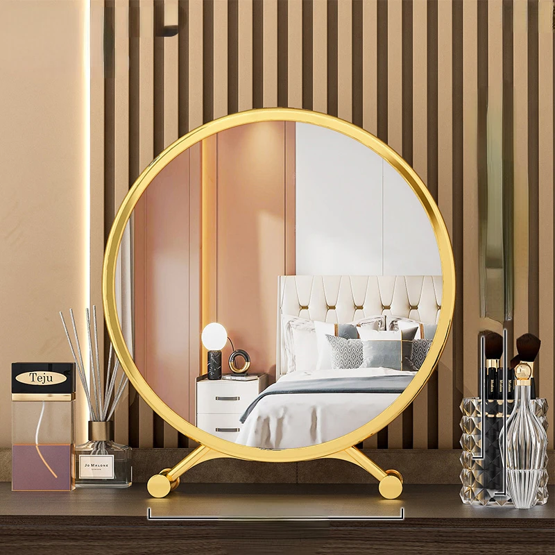 Aesthetic Gold Decorative Mirrors Led Modern Dressing Table