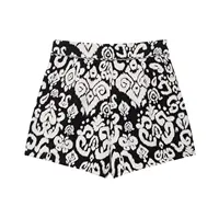 DUOPERI 2025 New Women 2 Piece Set Printed V-Neck Vest & Side Zipper Skirts Shorts Female Elegance Chic Casual Shorts Set - Image 5