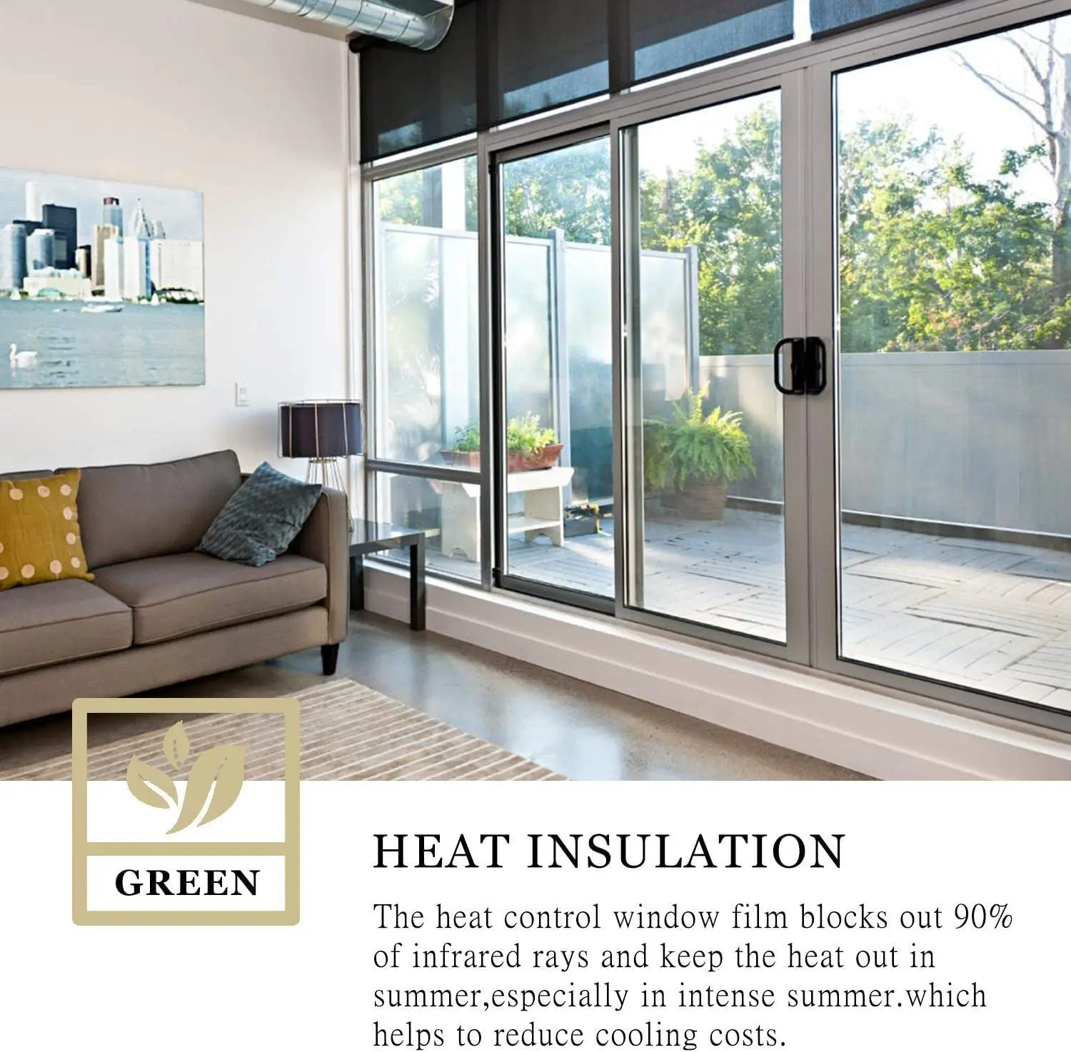 1M One Way Mirror Window Film Reflective Self-adhesive Glass Film Vinyl Anti UV Heat Control Sun Blocker Tinted Window Stickers
