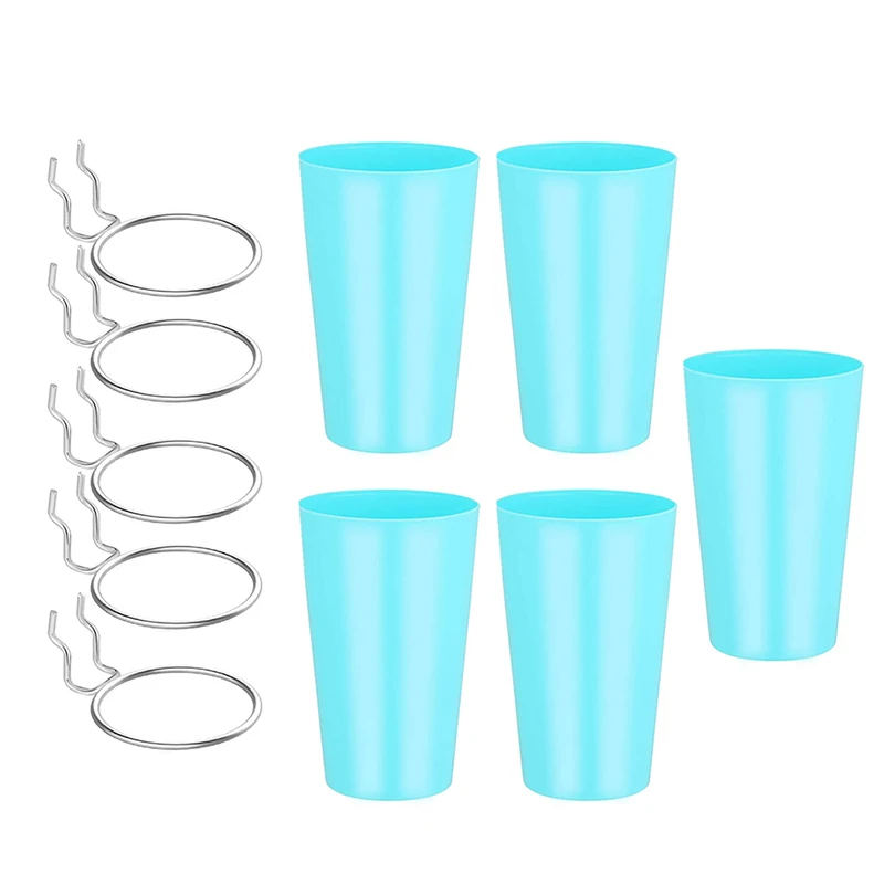 5 Sets Pegboard Hooks with Pegboard Cups Ring Style Pegboard Bins with
