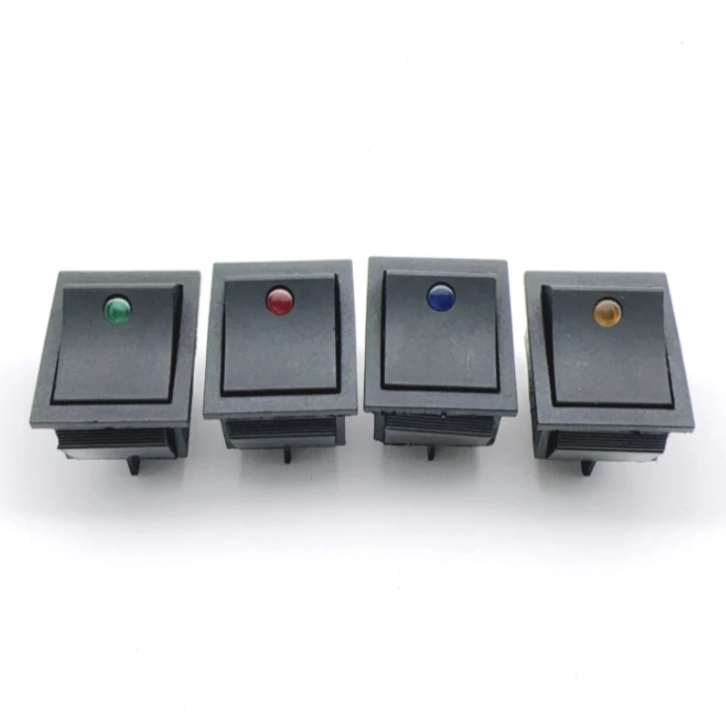 LED 로커 스위치 단추, 고양이 눈 조명, 온-오프 미니, 4 핀, 2 위치, 250V, AC20A125V, KD4, 1 개