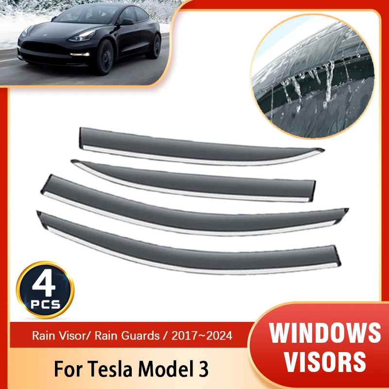 Tesla model 2024 3 rain deflector