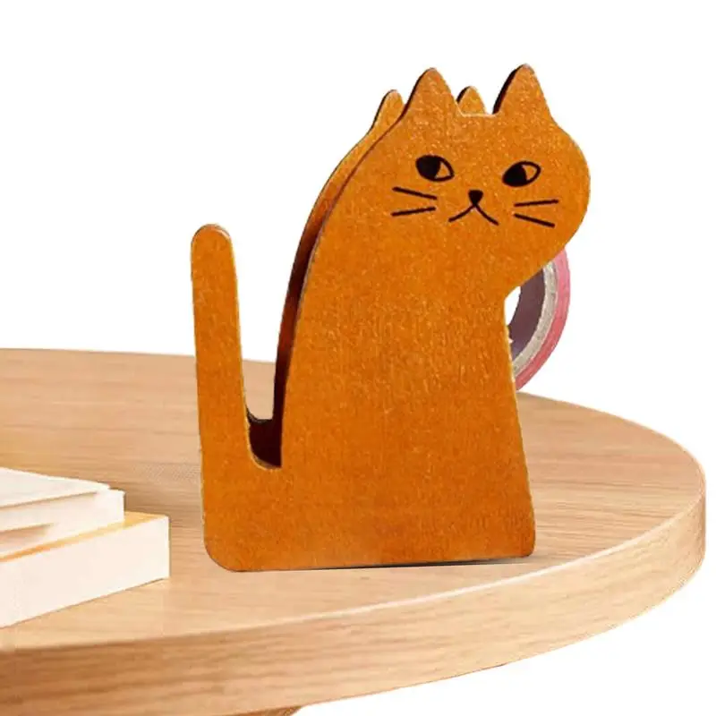 

Tape Holder Dispenser Wooden Cartoon Tape Dispensers Mail Products Adhesive Tapes Cutters Portable For Living Room Classroom