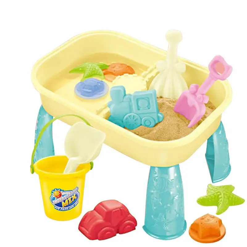 

Sand And Water Table For Toddlers Kids Sand And Water Table 16PCS Sandbox Table With Beach Sand Water Toy Toddlers Sensory Play