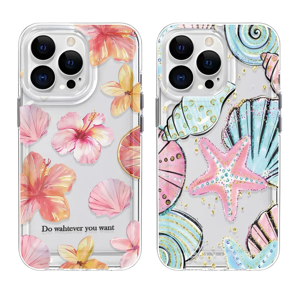 Transparent Shockproof Clear Phone Case For Apple iPhone 16 15 14 13 12 11 Pro Max SE 2020 Luxury Girls Sea Cover Cases Cover