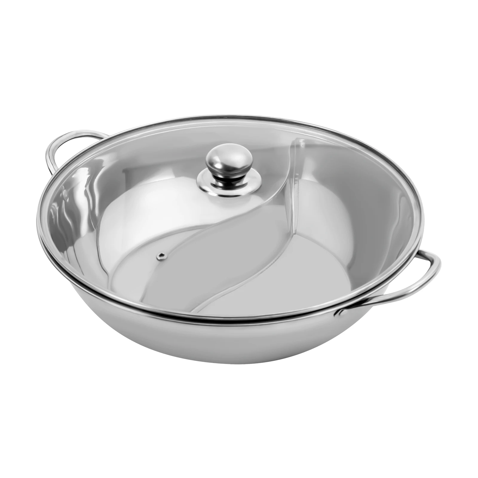 Hotpot-Set aus Edelstahl 304 mit Trennwand & Glasdeckel kaufen