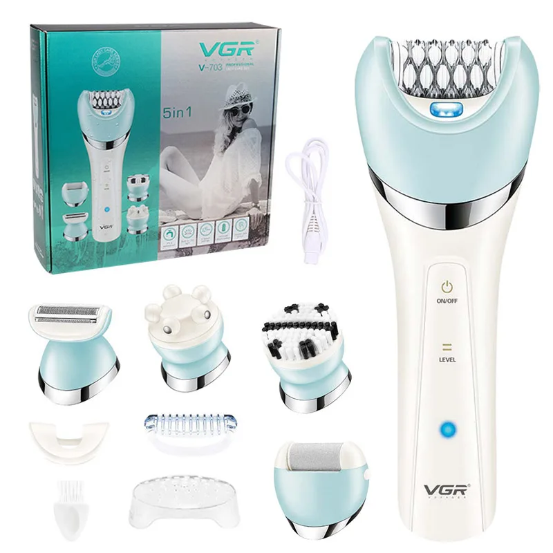 Electric shaver VGR electric women epilator for leg body hair removal lip chin bikini facial