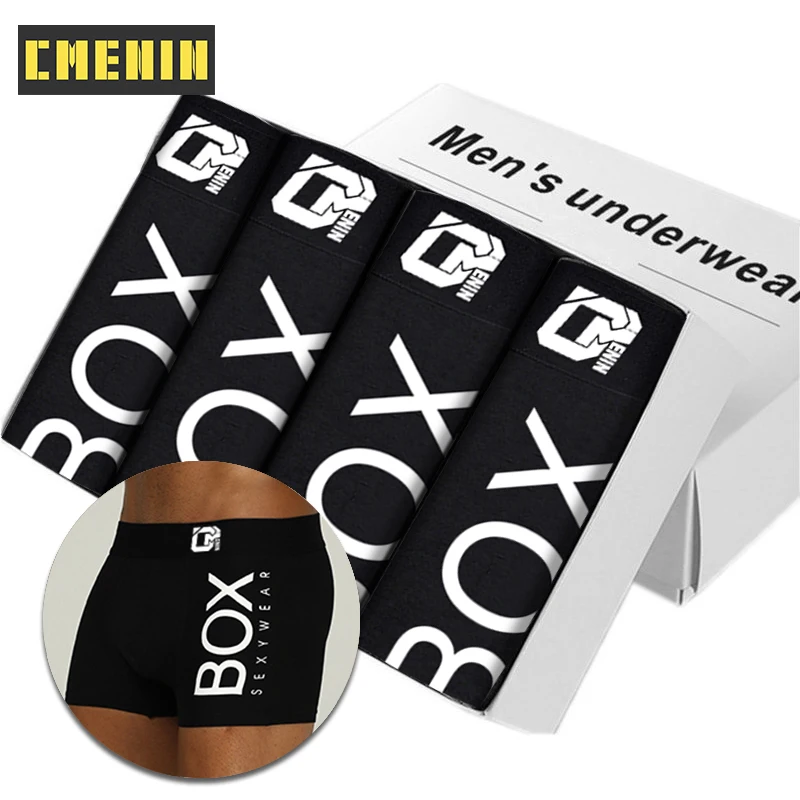 

4Pcs/lot Cotton Boxer Man Underwear Mens Panties Comfortable Innerwear Sexy Men Underpants Boxers Shorts Boxeurs Free Shipping