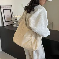 Trendy Women's Soft Cloth Shoulder Bag Solid Color Student 2026 Spring Y2k Casual Style Big Handbags Crossbody Bags for Women - Image 3