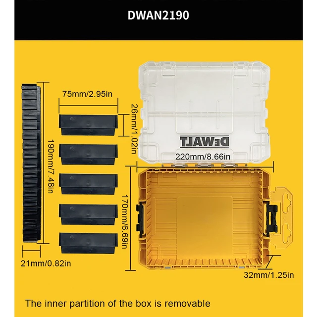Dewalt-透明なプラスチック製の収納ボックスセット,多機能の Dewalt-透明なプラスチック製の収納ボックスセット,多機能の