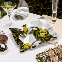 Luxury Stainless Steel Decorative Tray Trinket Dishes Jewelry Dish Unique Plate for Home Decoration Table Bedroom 1