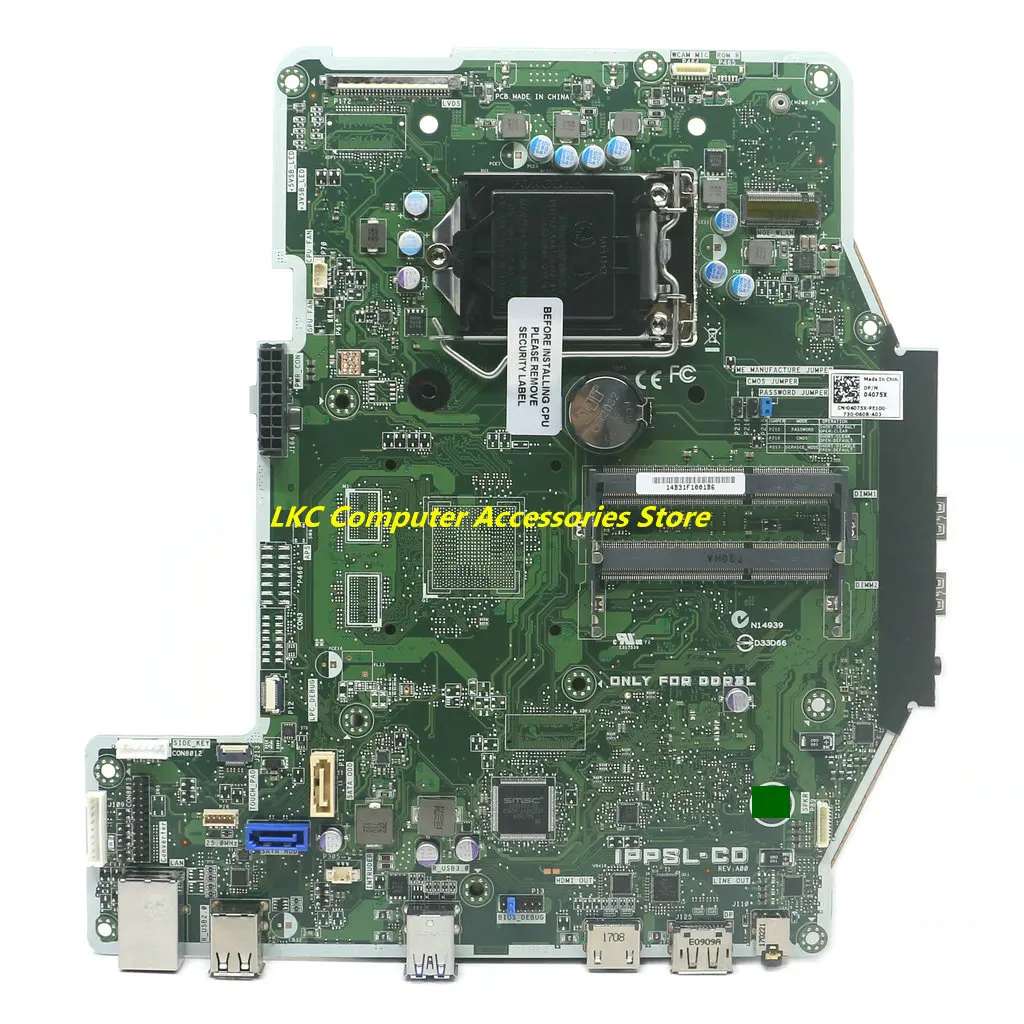

Новинка для материнской платы DELL Optiplex 3240 22-3240 AIO все-в-одном 4075X 04075X Φ LGA1151 материнская плата 100% протестирована